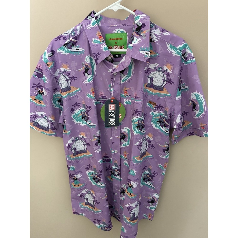 RSVLTS TMNT SHREDDER SHREDS HAWAIIAN SHIRT MENS XL NWT